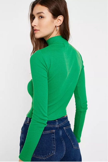 urban outfitters / ribbed half zip jumper / m (3862732272409415532)