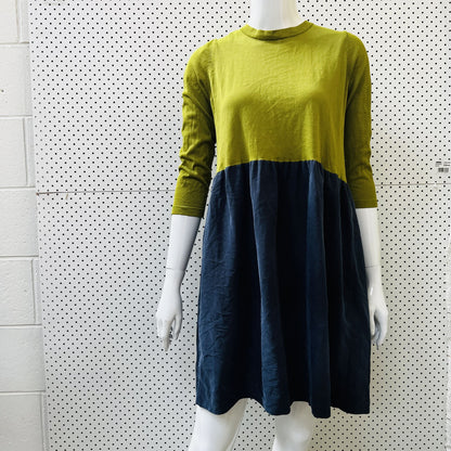 COS / blue + green dress / s (3862761982866183883)