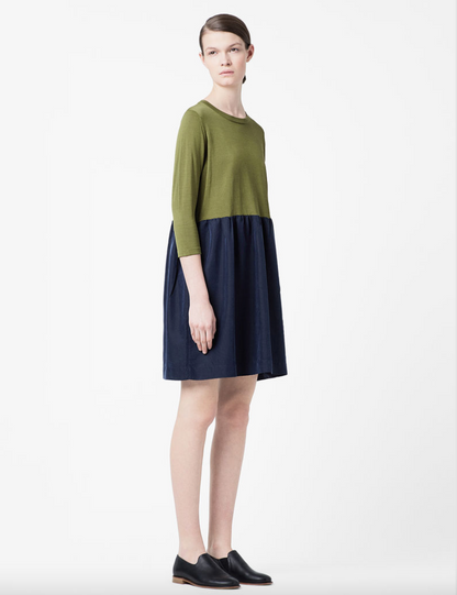 COS / blue + green dress / s (3862815507548300754)