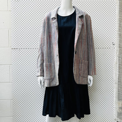 1990s nz vintage / TOP GIRL / woven silk oversized blazer / s (3864629411158488728)