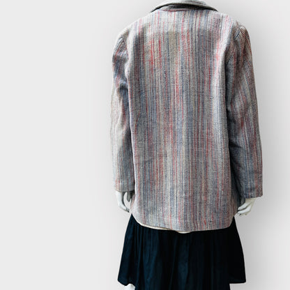 1990s nz vintage / TOP GIRL / woven silk oversized blazer / s (3864629580092026299)