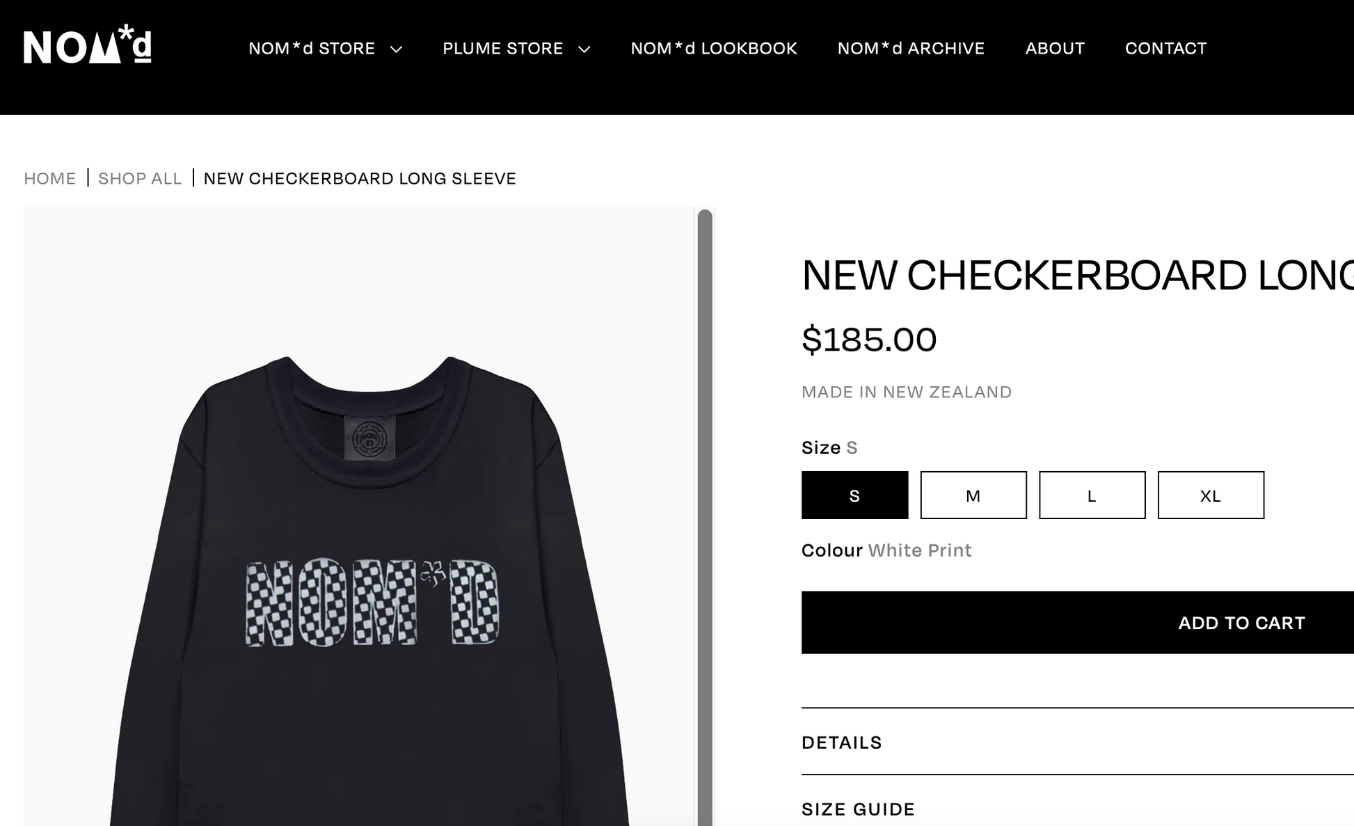 NOM*D / vintage 'new checkerboard' logo tee / M / made in nz Tops & shirts
