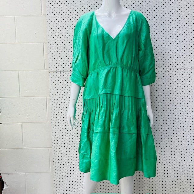 COUNTRY ROAD / Gathered Tiered Mini Dress / silk linen / 16 Dresses