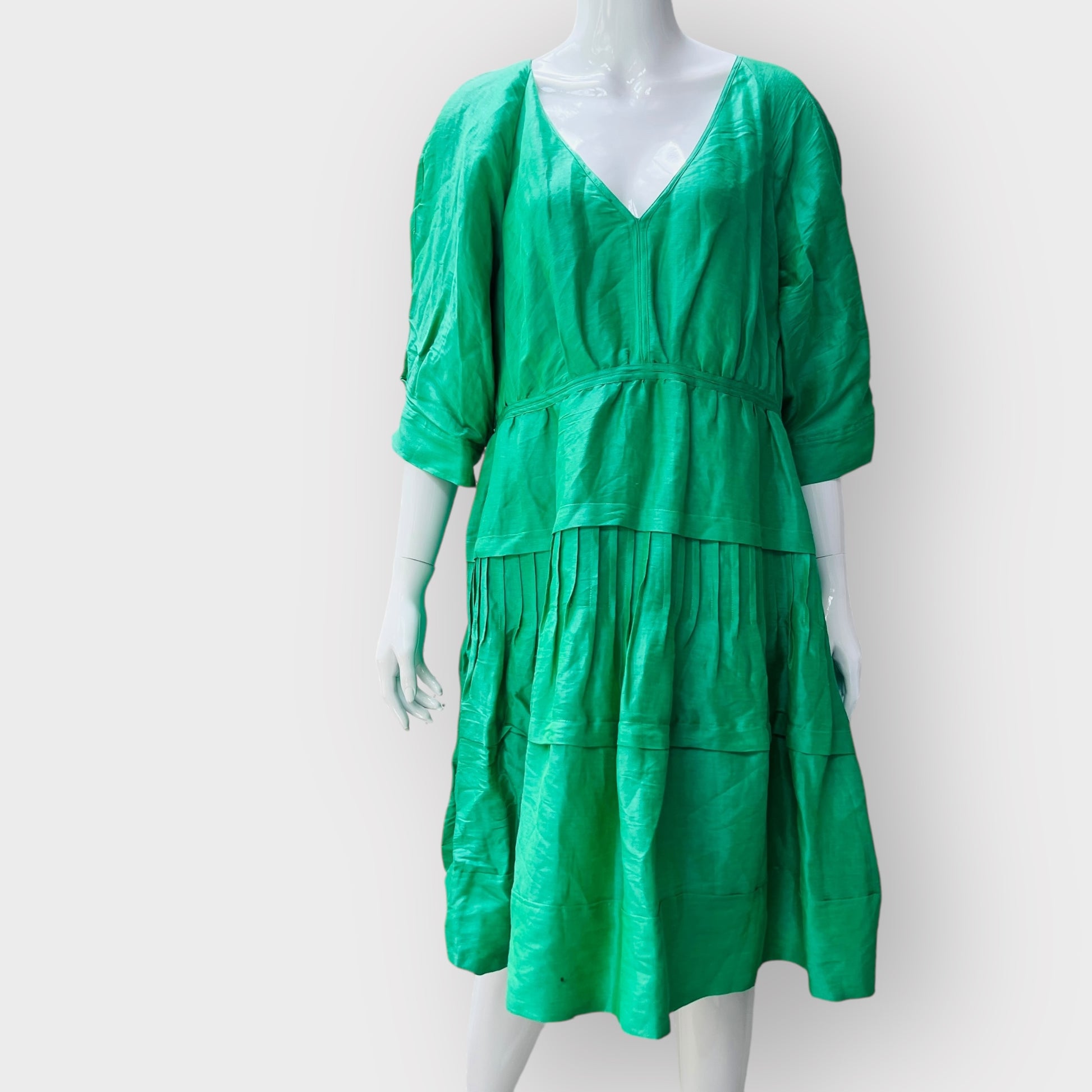 COUNTRY ROAD / Gathered Tiered Mini Dress / silk linen / 16 Dresses