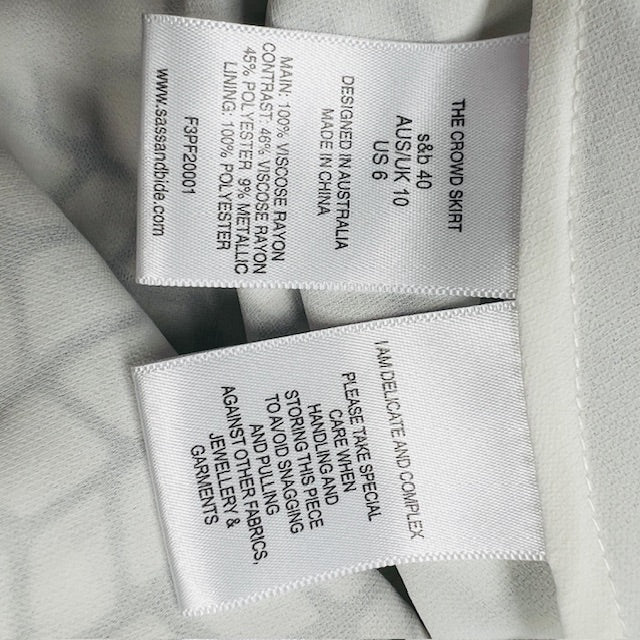 Sass & Bide / The Crowd Skirt / RRP $420 / 10 Skirts