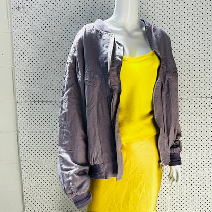 italian vintage / lilac linen bomber / L/XL (3868790434258113571)