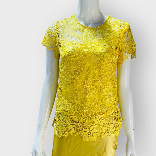 KATE SYLVESTER / yellow lace top / s (3868790724773081761)