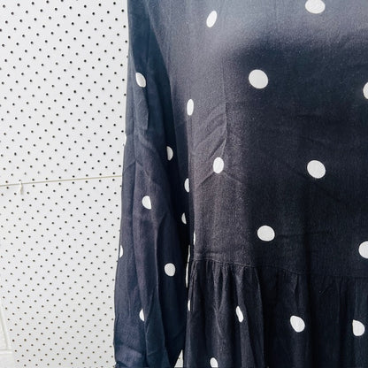 DECJUBA / full length dress with long sleeves and spots / s (3868874575666032306)