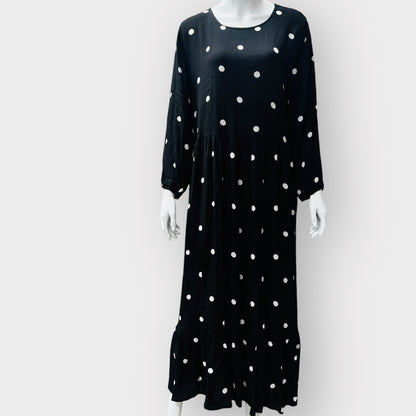 DECJUBA / full length dress with long sleeves and spots / s (3868875004846102475)