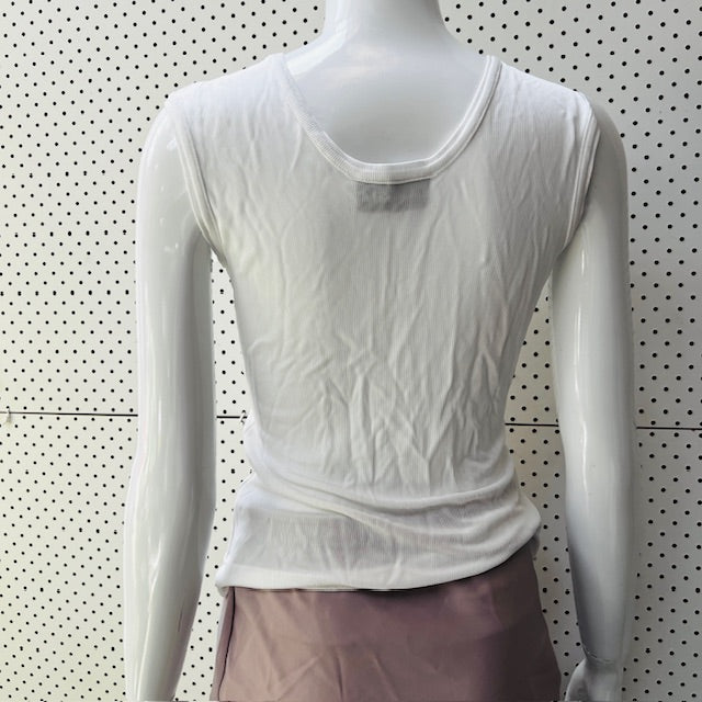 1990s nz vintage / ROSARIA HALL / white sleeveless tank top / s (3869299545864175894)