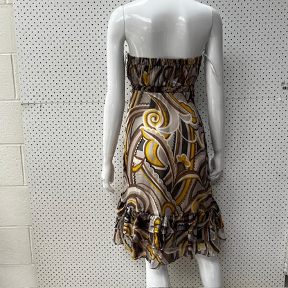 BETTY AND BEAU / strapless silk dress / 8 (3872149344667624258)
