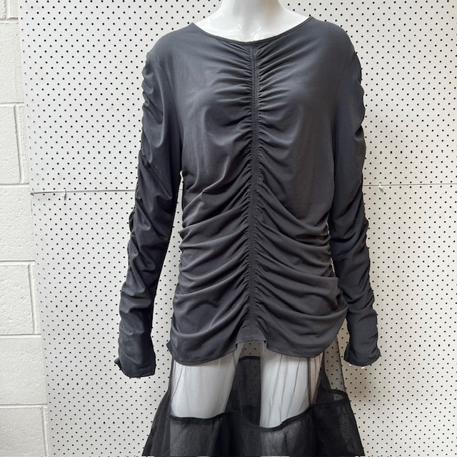 MOOCHI / 'ellipse' ruched grey top / 16 / new with tags / $240rrp Tops & shirts