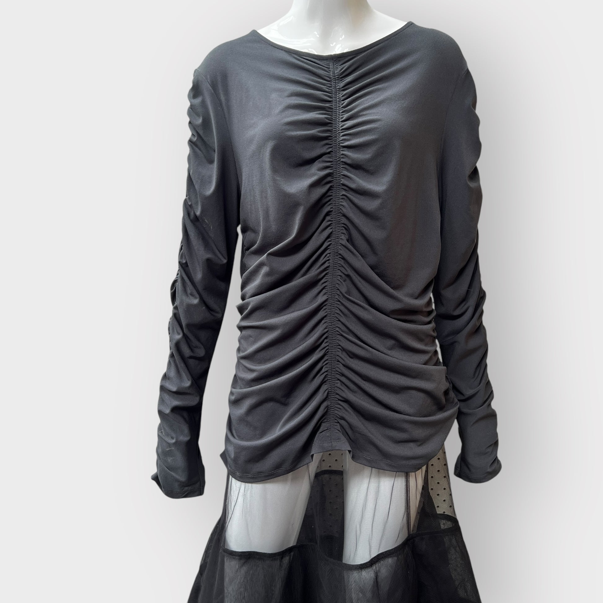 MOOCHI / 'ellipse' ruched grey top / 16 / new with tags / $240rrp Tops & shirts