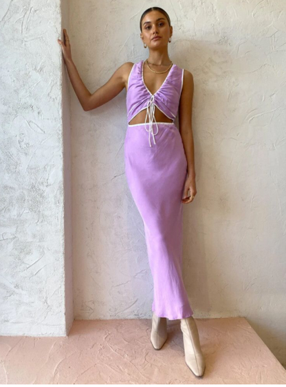 Sovere / Frosted Liliac Encore midi dress / xs (3872318733978887146)
