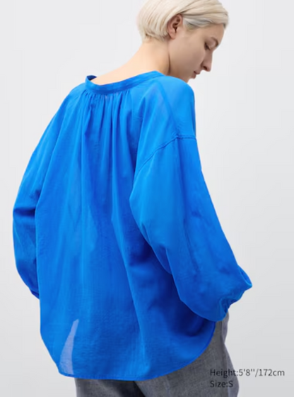 JW ANDERSON x uniqlo - / electric blue sheer top / XL (3872343355706119392)