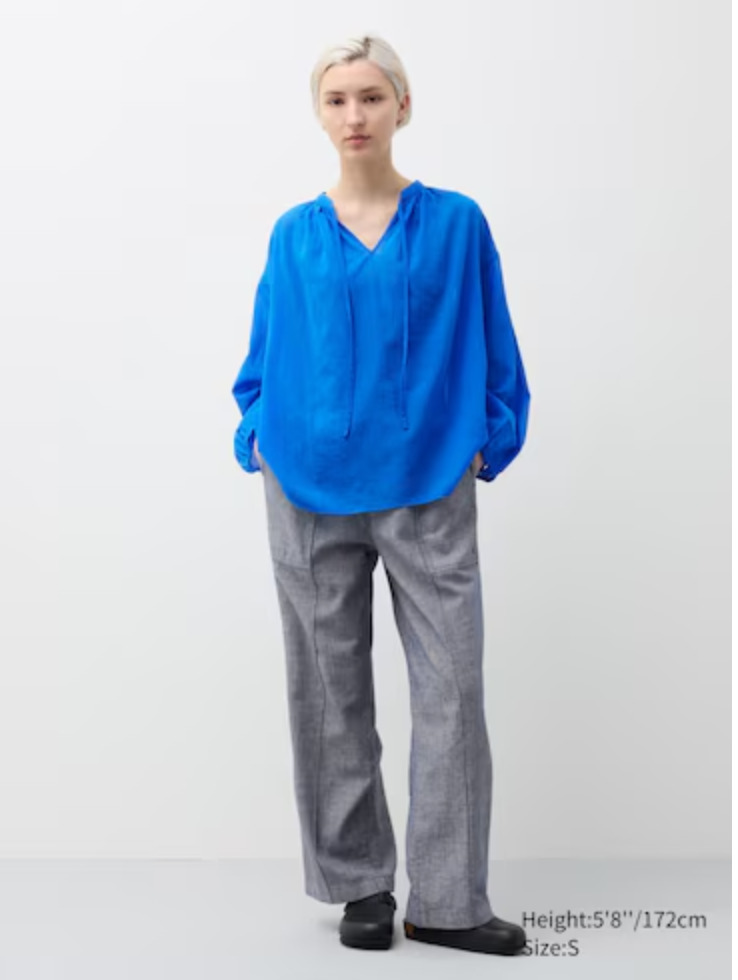 JW ANDERSON x uniqlo - / electric blue sheer top / XL (3872343358031659505)