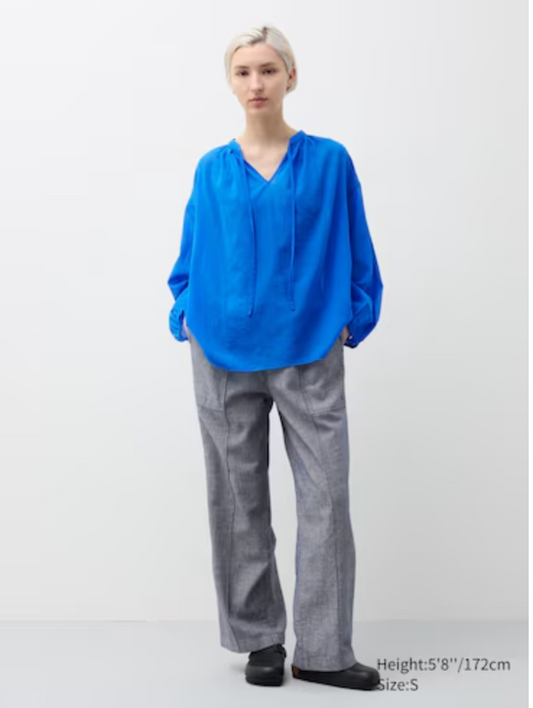 JW ANDERSON x uniqlo - / electric blue sheer top / XL Tops & shirts