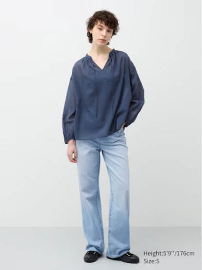 JW ANDERSON x uniqlo - / electric blue sheer top / XL (3872343360133230607)
