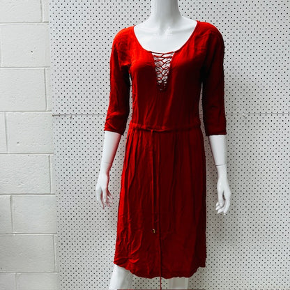 INGRID STARNES / red dress / made in nz / s (3872502151733259059)