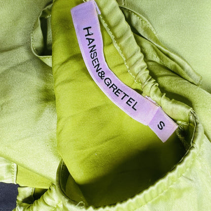 HANSEN & GRETEL / green silk open-back top / s (3873103493202413774)
