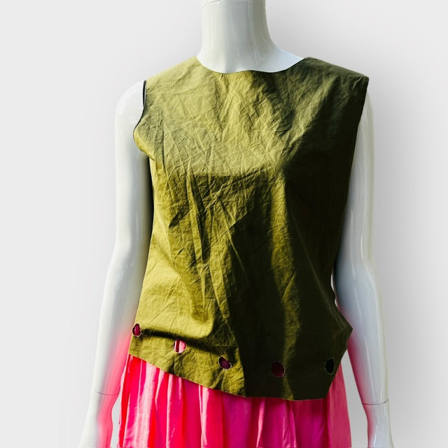 2000s nz vintage / MARILYN SAINTY / green sheath tank / 10 Tops & shirts