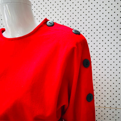 1980s nz vintage / HY ROSE / peplum dress / s (3873529553862634508)