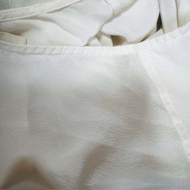 DAVID LAWRENCE / cream silk sleeveless button down / 10 Tops & shirts