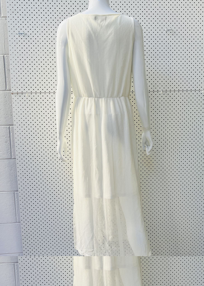 MISS VALLEY  / white maxi dress / L (3874295960133714502)