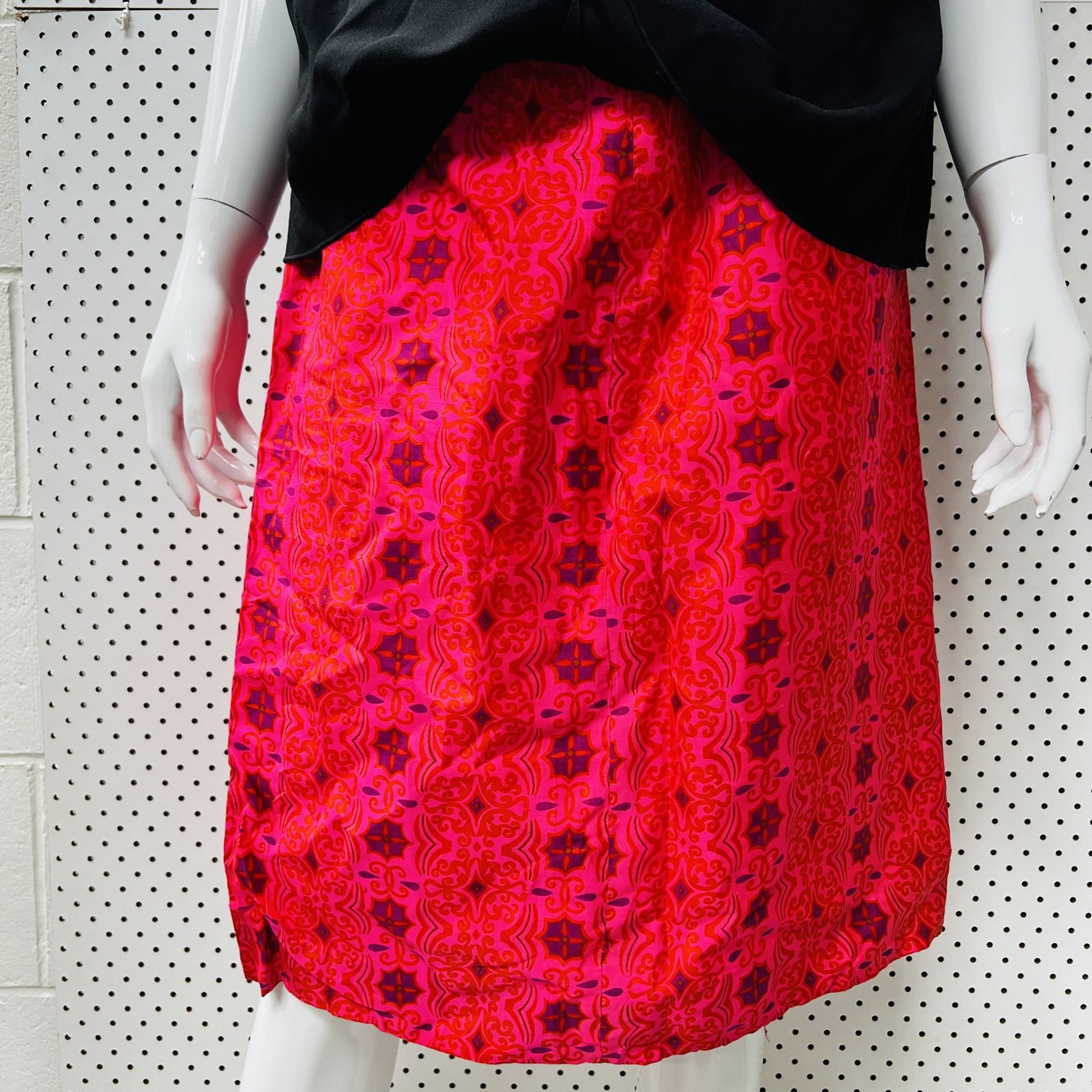 VINTAGE / bright silk skirt / s (3874738529788320590)
