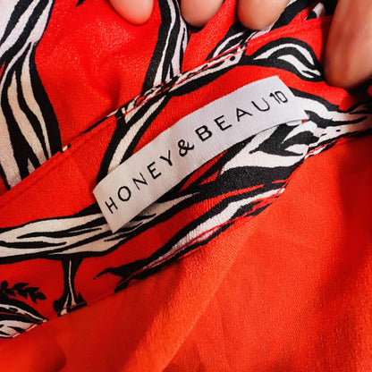 HONEY & BEAU / patterned maxi skirt / 10 (3875426267972523101)