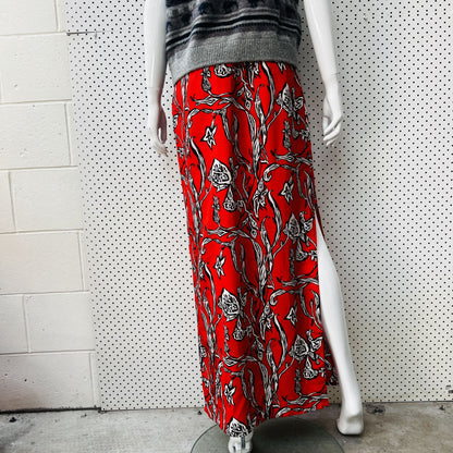 HONEY & BEAU / patterned maxi skirt / 10 (3875426316162636424)