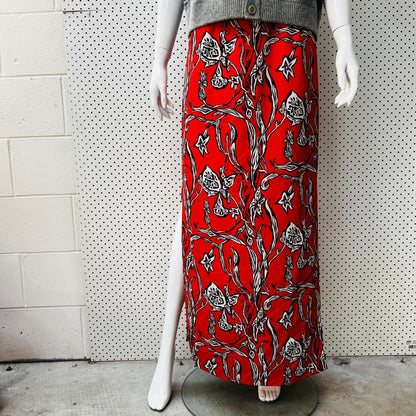 HONEY & BEAU / patterned maxi skirt / 10 (3875426346159633339)