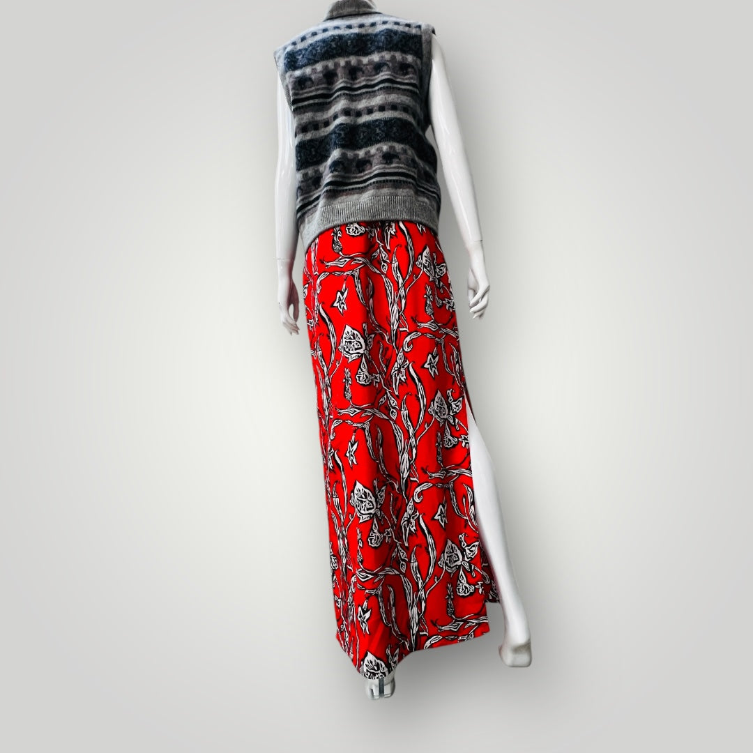 HONEY & BEAU / patterned maxi skirt / 10 (3875426427797923060)