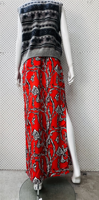 HONEY & BEAU / patterned maxi skirt / 10 (3875443429455427826)