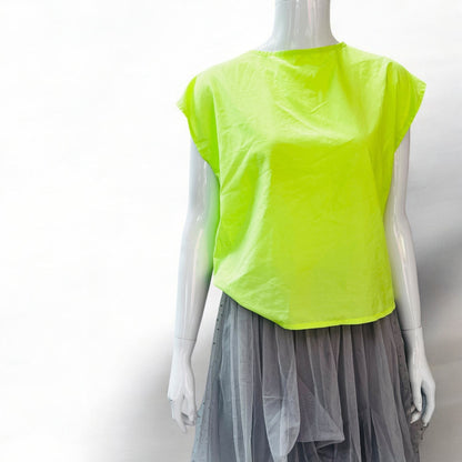 ABOW / electric green sleeveless top / s (3875595823352130523)