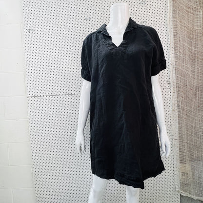COUNTRY ROAD / organic linen dress with pockets / s (3876031562737353521)