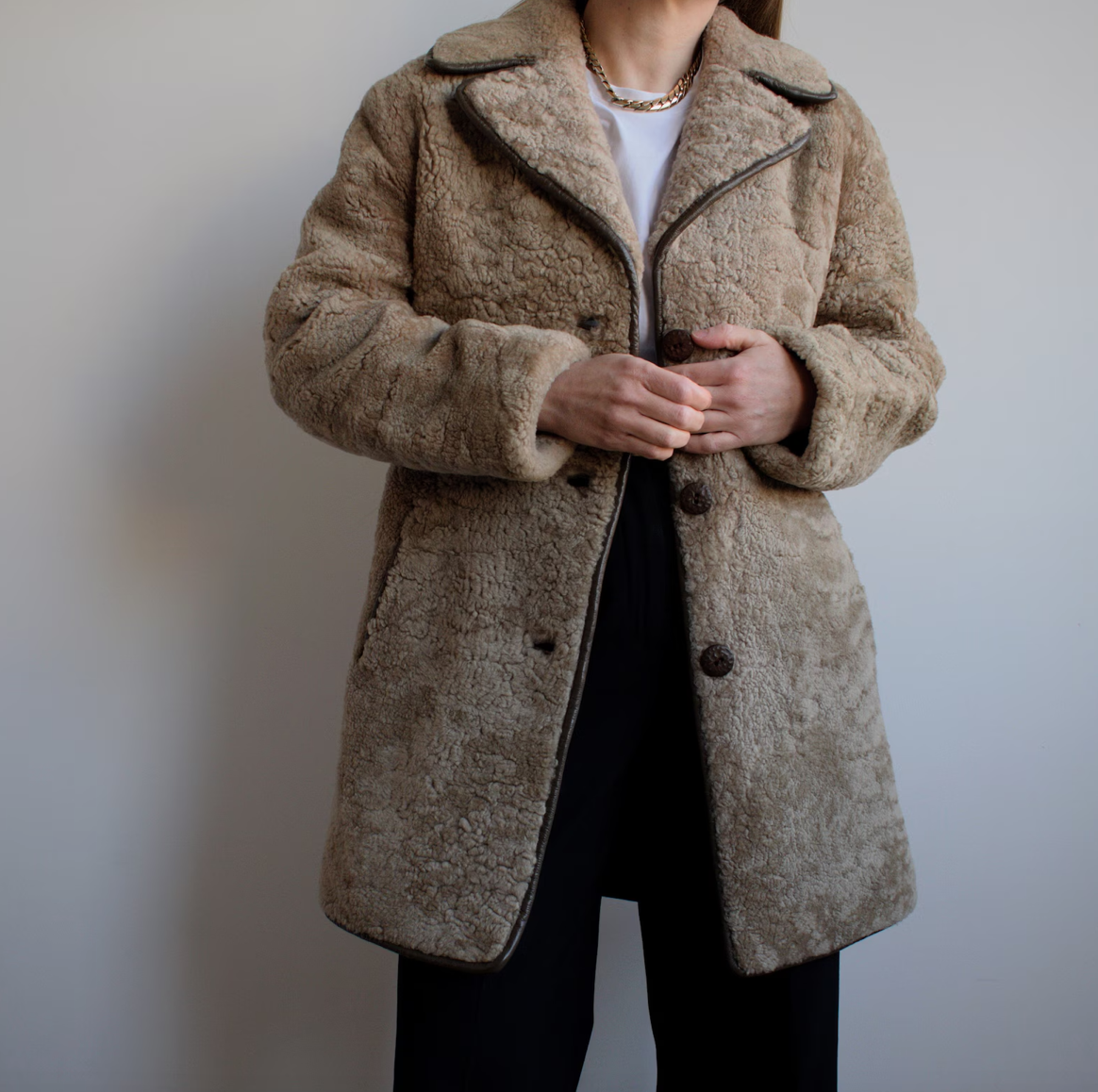 1980s british vintage / HEA TONA / sheepskin or shearling jacket / 16 (3876206575883846012)