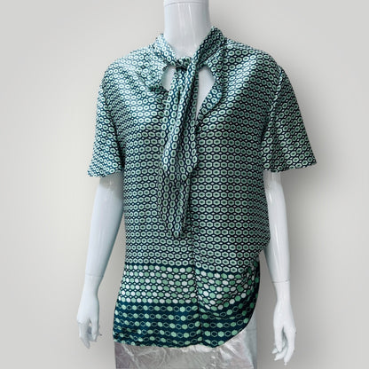 ZARA / geometric pattern blouse / s (3876237185492756292)