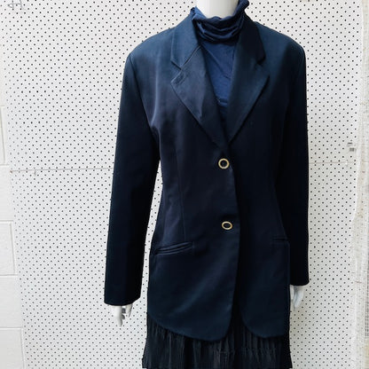 1990s nz vintage / PEPPERTREE / pure wool navy blazer / s (3877245023737609110)