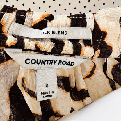 COUNTRY ROAD / print detail tuck blouse / s (3877245070586703977)