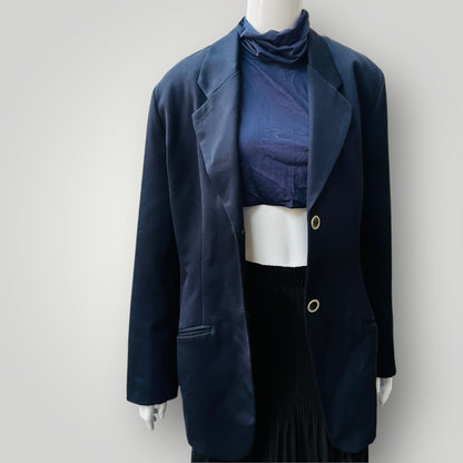 1990s nz vintage / PEPPERTREE / pure wool navy blazer / s (3877246827297152949)