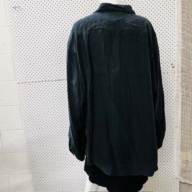 1980s vintage / WHITBY / oversized silk shirt / xl Tops & shirts