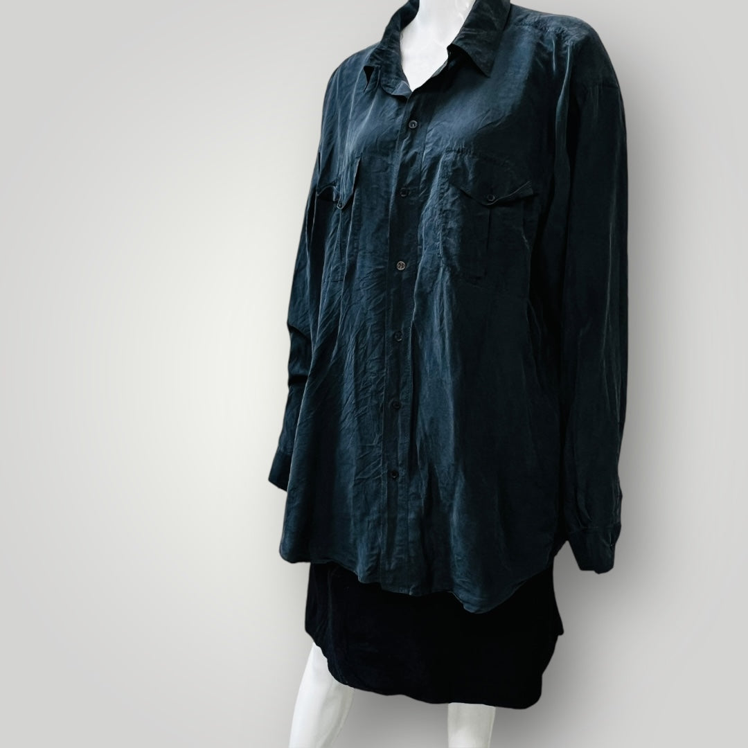 1980s vintage / WHITBY / oversized silk shirt / xl Tops & shirts