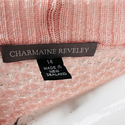 CHARMAINE REVELEY / pink merino jumper / made in nz / 14 (3879066164076891117)