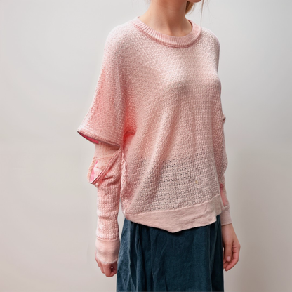 CHARMAINE REVELEY / pink merino jumper / made in nz / 14 (3879068004139260103)