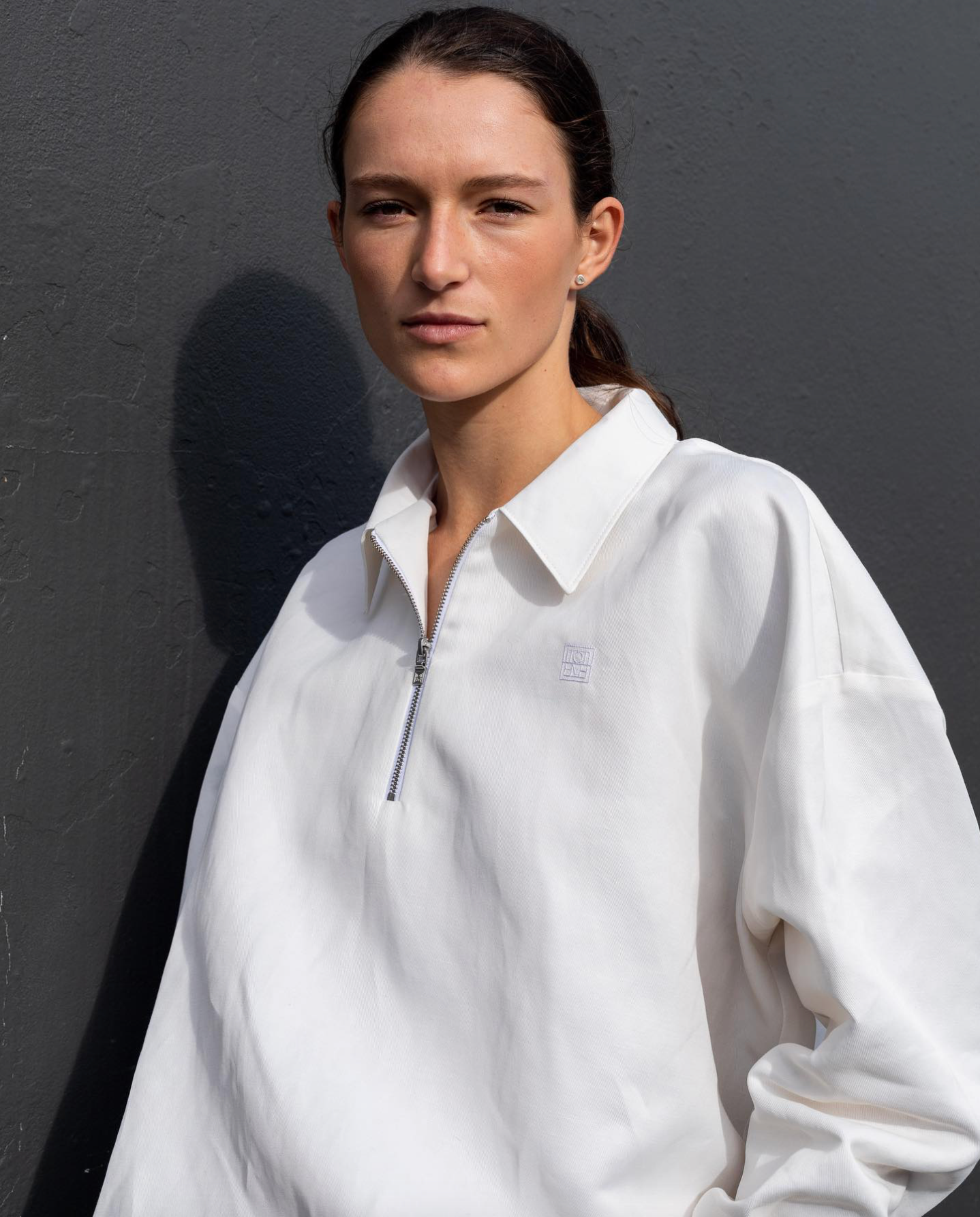 Totême / White Monogram Tracksuit Zip-Up Jacket / 38 Tops & shirts