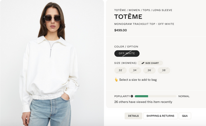 Totême / White Monogram Tracksuit Zip-Up Jacket / 38 (3879232698269130465)