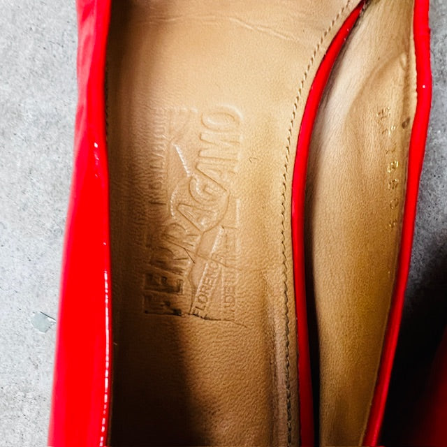 FERRAGAMO / patent bow ballet flats / 36 (3879653067609482480)