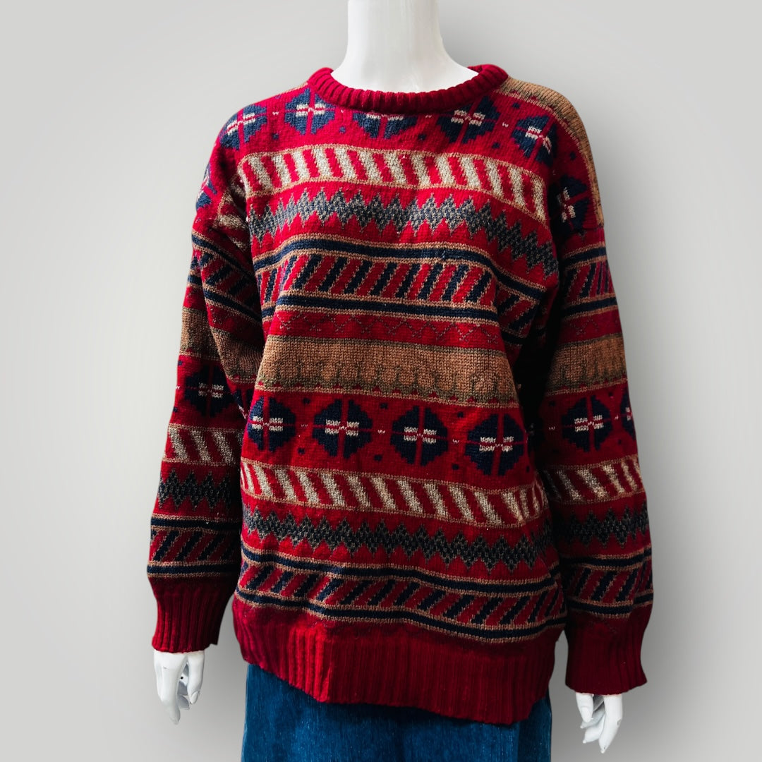 1990s nz vintage / BERTINI / patterned / wool jumper / M Jerseys & hoodies