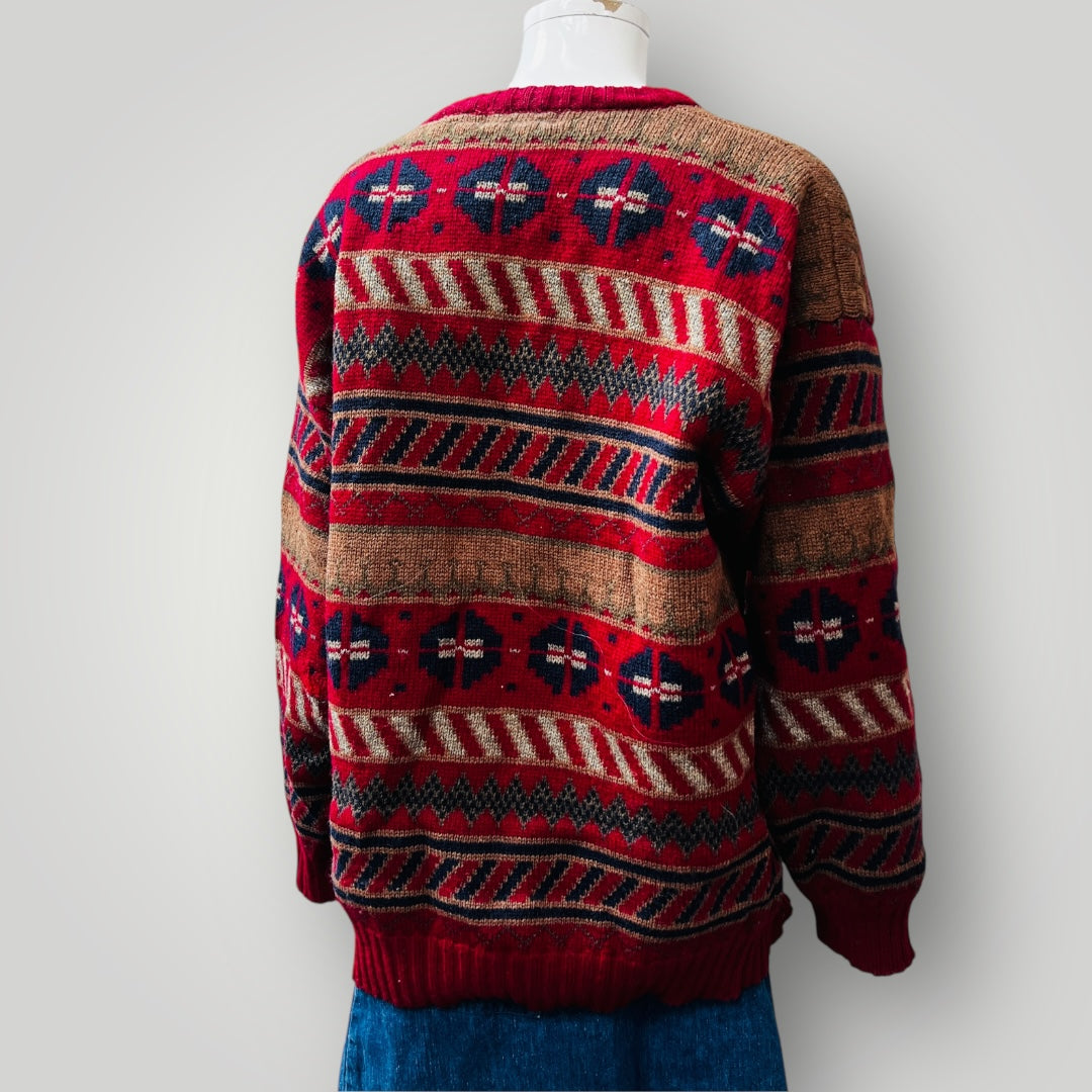 1990s nz vintage / BERTINI / patterned / wool jumper / M Jerseys & hoodies